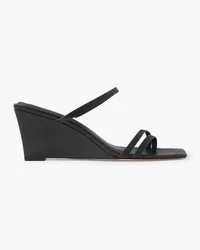 St. Agni Wedges aus Leder Schwarz