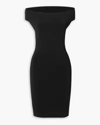 Alexandre Vauthier Schulterfreies Midikleid aus Stretch-Strick mit Cut-out Schwarz