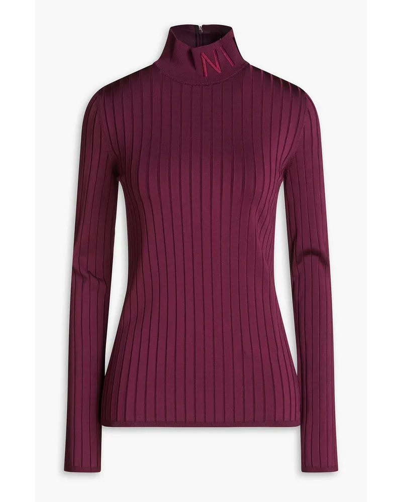 Nina Ricci Rollkragenpullover aus Rippstrick Lila