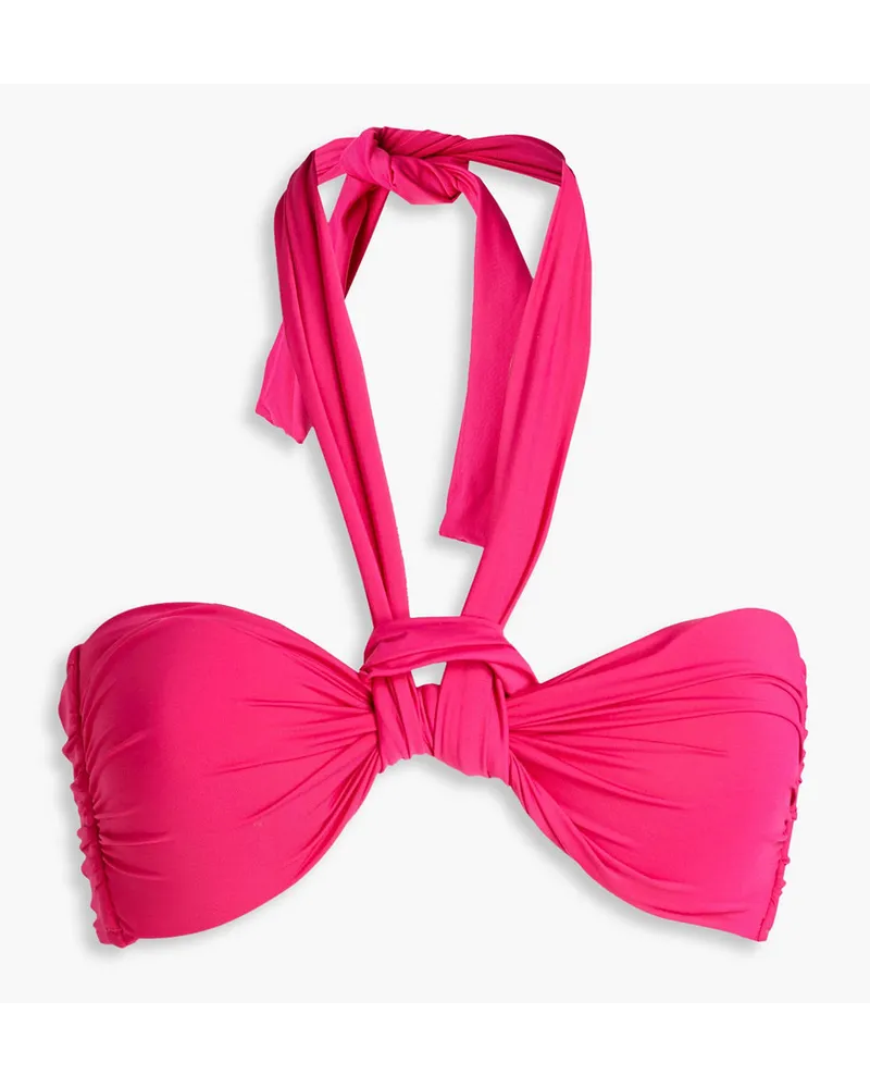 BONDI BORN Sylvie Bandeau-Bikini-Oberteil mit Twist-Detail Lila