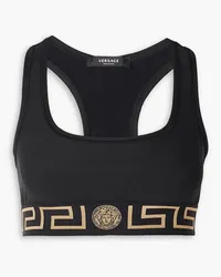 Versace Sport-BH aus Stretch-Jersey mit Jacquardbesatz Schwarz