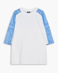 Jacquemus Bedrucktes T-Shirt mit Einsätzen aus Baumwoll-Jersey Blau