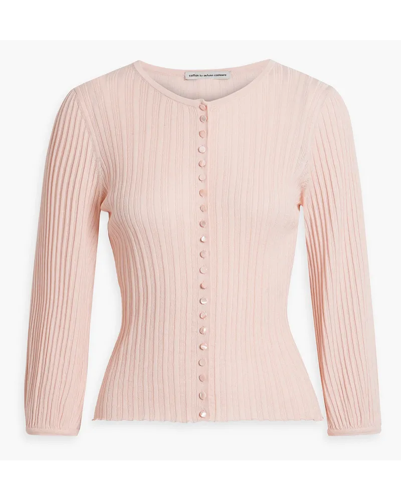 Autumn Cashmere Gerippter Cardigan aus Baumwolle Pink