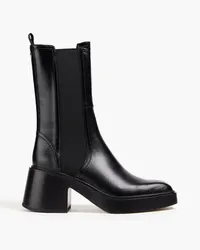 Maje Chelsea-Boots aus Leder mit Plateausohle Schwarz