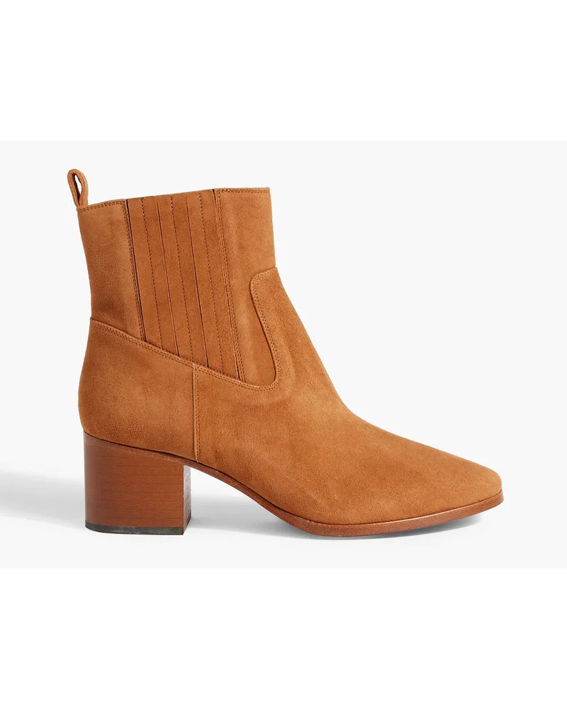 Frame Denim Le Rue Ankle Boots Aus Veloursleder Braun