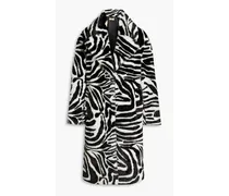 Mantel aus Kunstfell mit Zebraprint