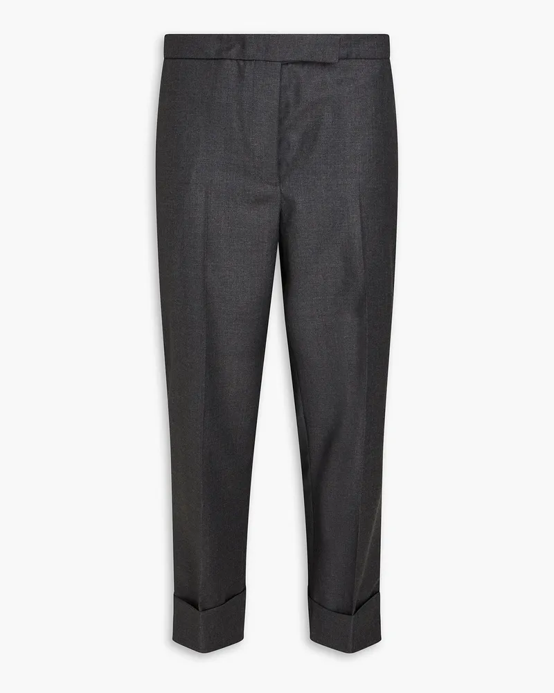 Thom Browne Cropped Karottenhose aus Woll-Twill Grau