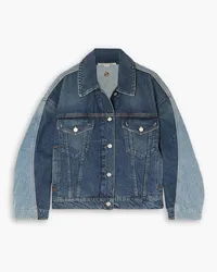 Stella McCartney Double Vintage zweifarbige Jeansjacke Blau