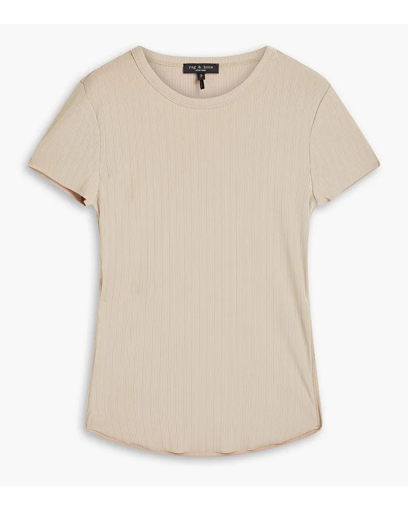 Rag & Bone Zoe T-Shirt aus geripptem Jersey Neutral