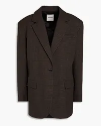 Sandro Blazer aus Jacquard mit Gingham-Karo Neutral