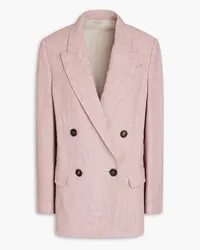 Brunello Cucinelli Doppelreihiger Blazer aus Leinen Pink