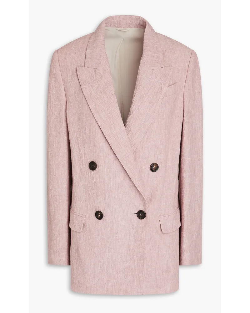 Brunello Cucinelli Doppelreihiger Blazer aus Leinen Pink