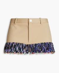 Emilio Pucci Shorts aus Twill mit Fransen Neutral