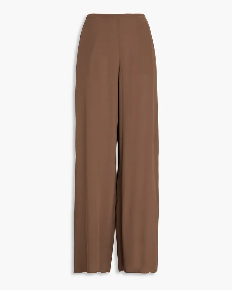 Theory Crepe de chine wide-leg pants Braun