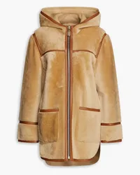 Sandro Kapuzenmantel aus Shearling Neutral