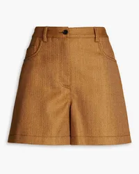 Moschino Shorts aus Wolle mit Fischgratmuster Braun