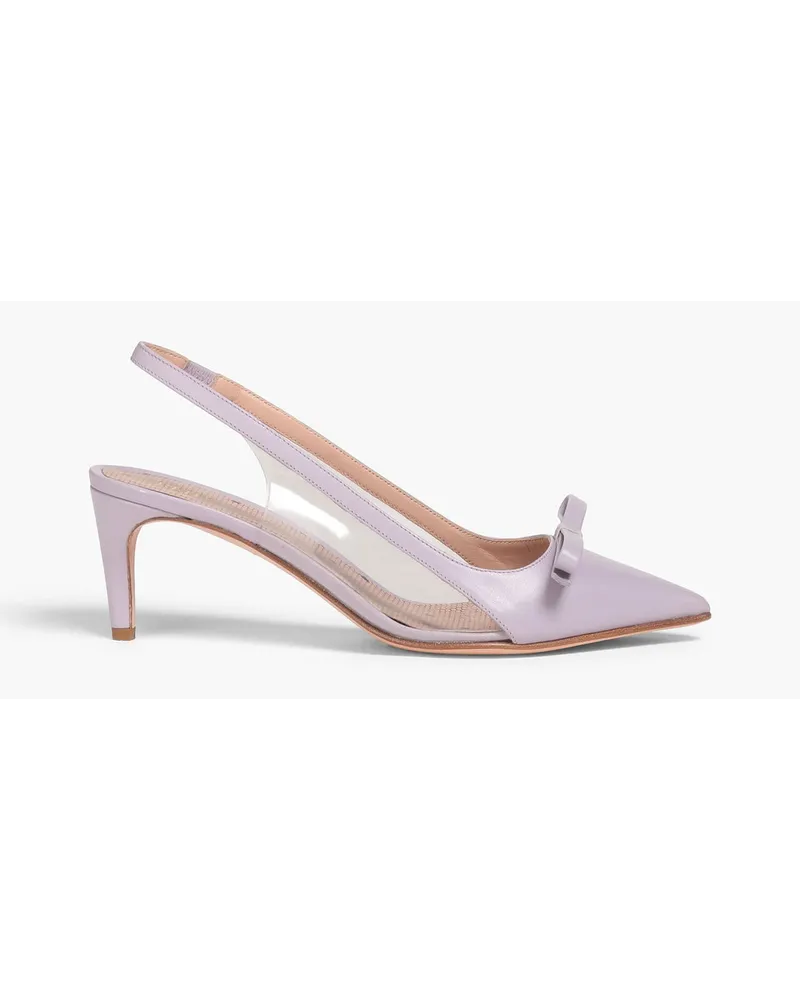 RED Valentino Slingback-Pumps aus Leder mit PVC-Besatz Lila