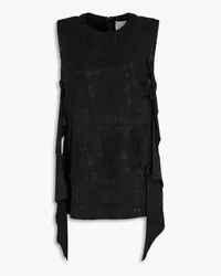 3.1 phillip lim Oberteil aus glänzendem Jacquard mit Rüschen Schwarz