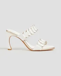 Alexandre Birman Claire Mules aus Leder mit Cut-outs Weiß