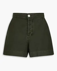 Alex Mill Alessandra Shorts aus Baumwolle mit Flammgarneffekt Grün