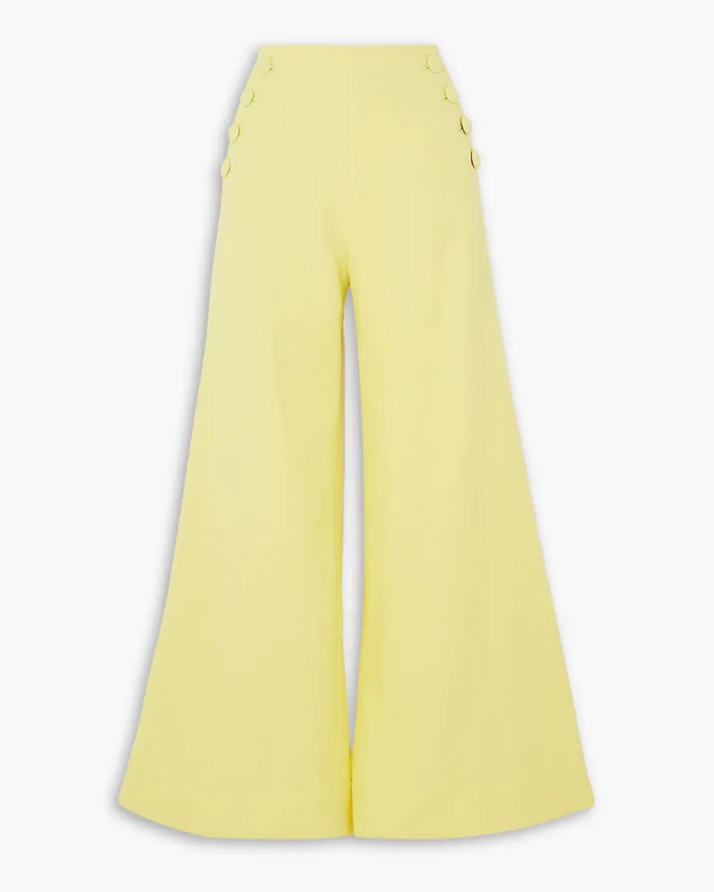 Lisa Marie Fernandez Sailor Hose mit weitem Bein aus Bouclé aus einer Baumwollmischung Gelb