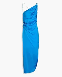 Rachel Gilbert Xandra drapiertes Maxikleid aus Satin Blau