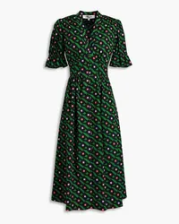 Diane von Furstenberg Erica Midikleid aus Stretch-Baumwollpopeline mit Print Grün