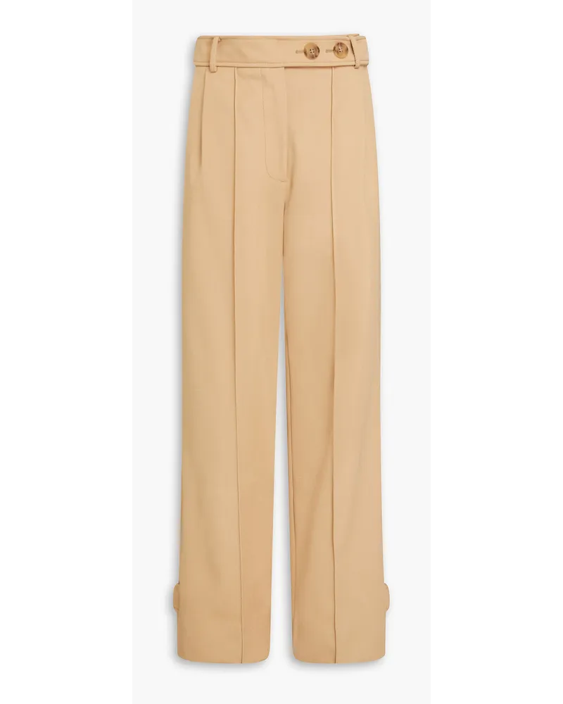 REJINA PYO Nakita Hose mit weitem Bein aus Twill aus einer Baumwollmischung mit Falten Neutral