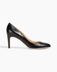 Sergio Rossi Madame Pumps aus Craquelé-Kunstleder Schwarz