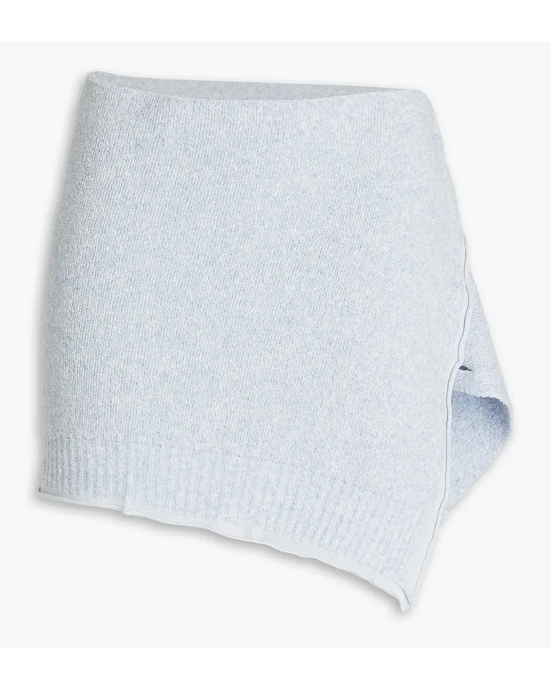 Jacquemus Bagnu Mini-Wickelrock aus Bouclé aus einer Baumwollmischung Blau