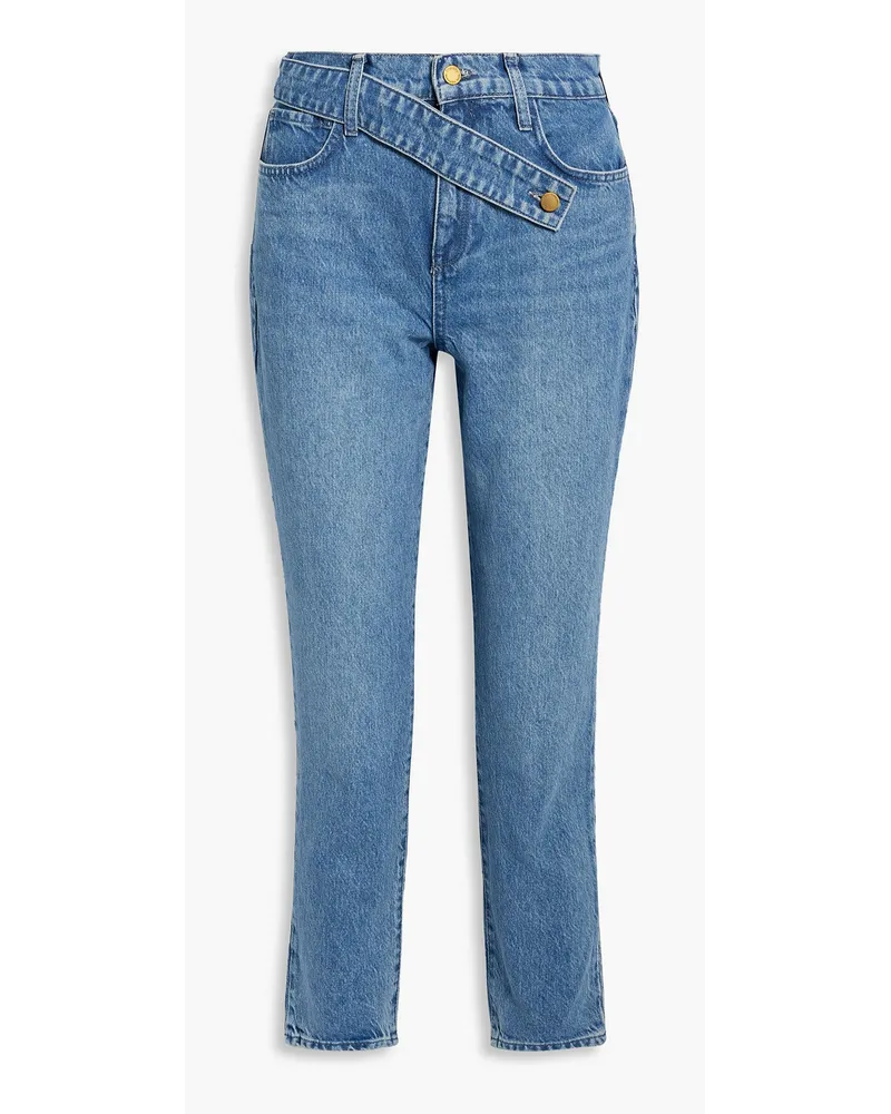 Triarchy Halbhohe Cropped Jeans mit geradem Bein Blau