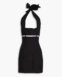 Jacquemus Limao Neckholder-Minikleid aus Woll-Crêpe mit Cut-outs Schwarz