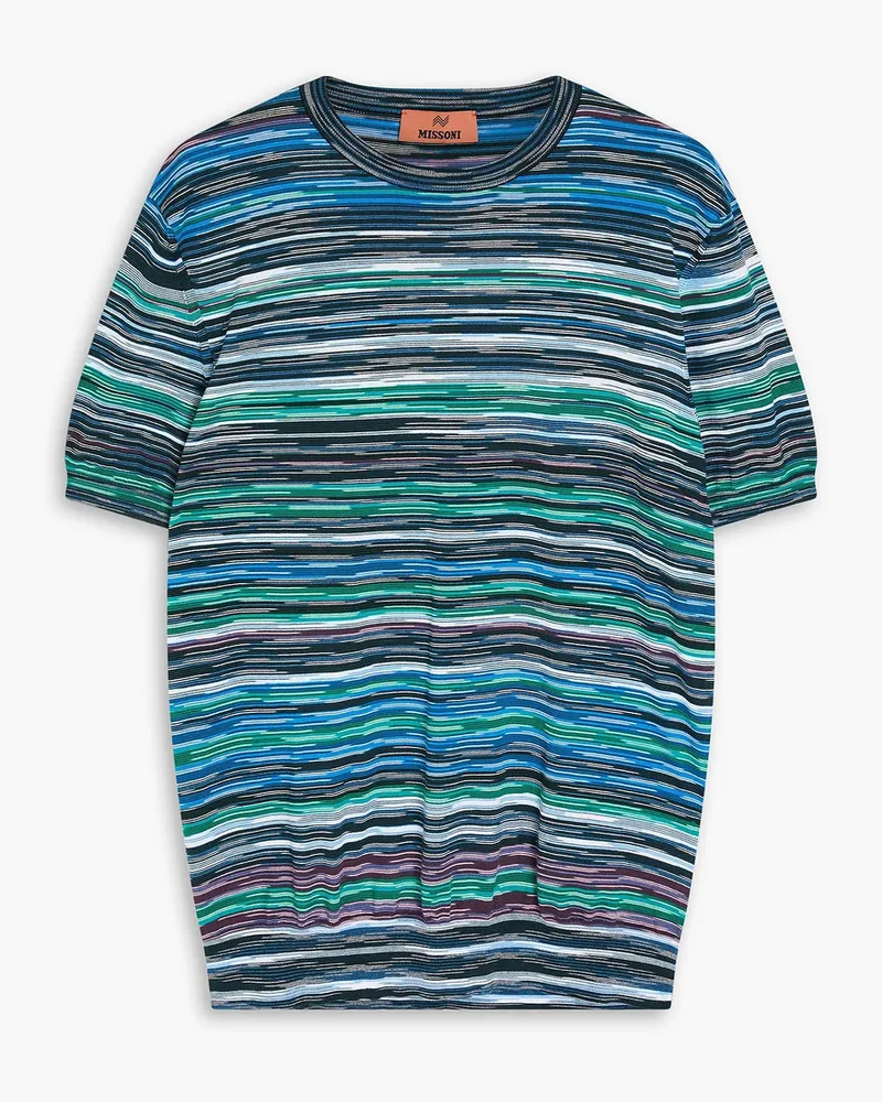 Missoni T-Shirt aus Häkelstrick aus Baumwolle inSpace-Dye-Optik Grün