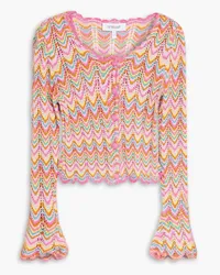 Derek Lam Cropped Cardigan inHäkeloptik Pink