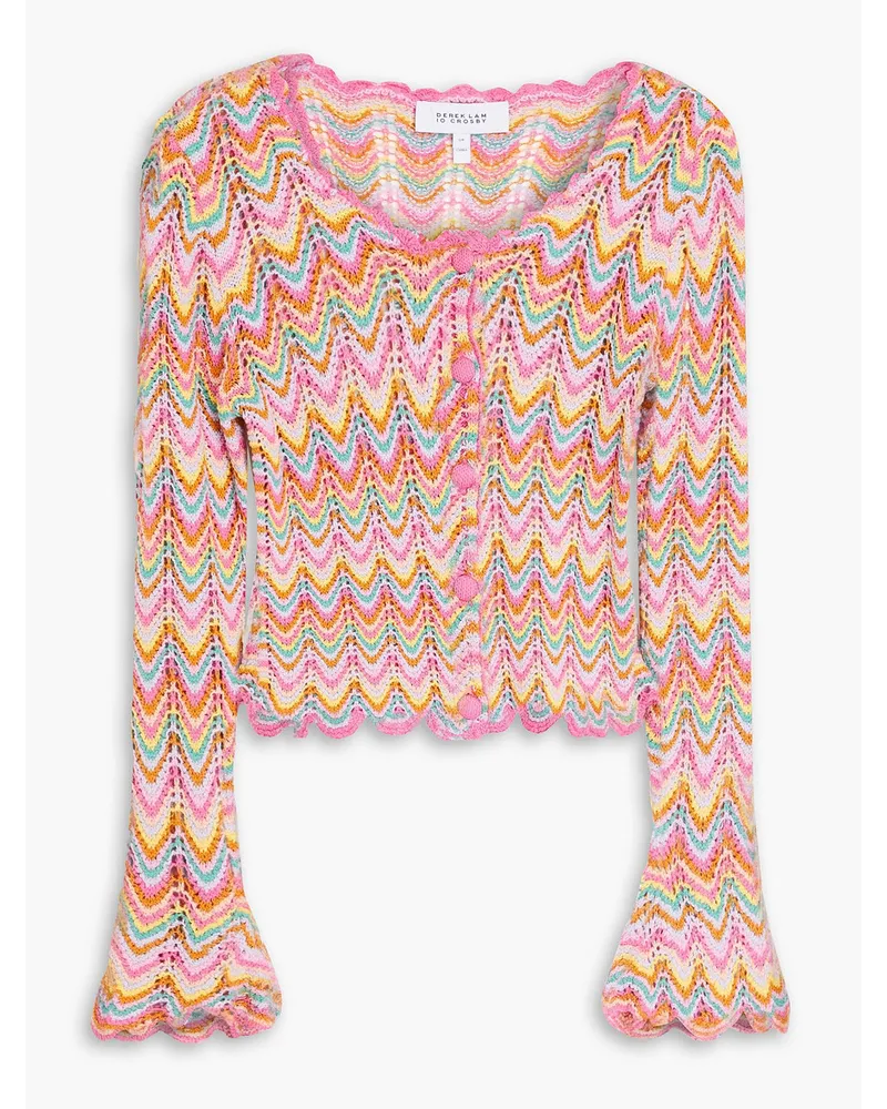 Derek Lam Cropped Cardigan inHäkeloptik Pink