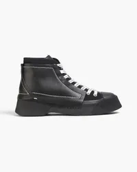 J.W.Anderson Ankle Boots aus Leder und Canvas Schwarz