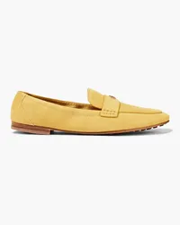 Tory Burch Loafers aus Veloursleder mit Applikationen Gelb