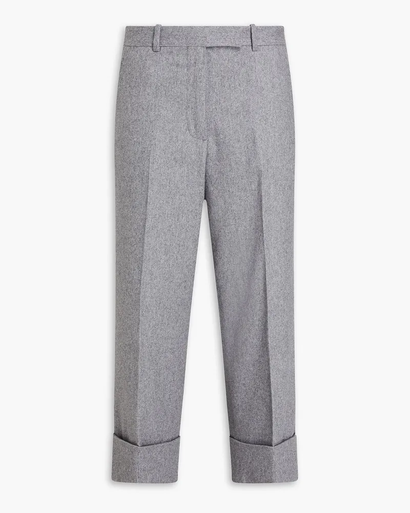 Thom Browne Hose mit geradem Bein aus Twill aus einer Woll-Kaschmirmischung Grau