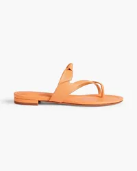 Alexandre Birman Clarita Sandalen aus Leder mit Eidechseneffekt und Schleife Orange