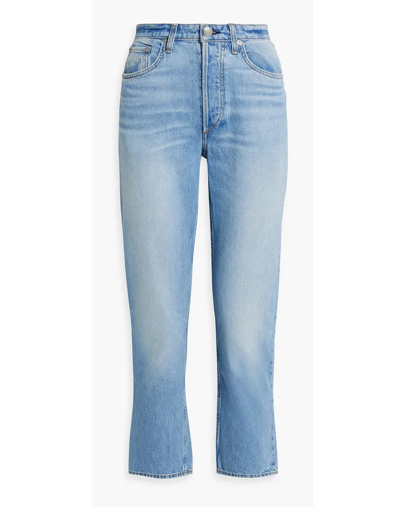 Rag & Bone Nina hoch sitzende Cropped Jeans mit geradem Bein inausgewaschener Optik Blau