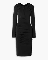 Victoria Beckham Midikleid aus Stretch-Jersey mit Raffungen Schwarz