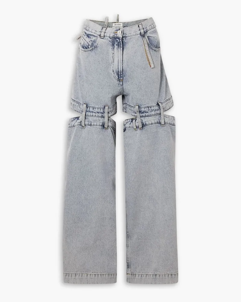 ATTICO Ashton halbhohe Jeans mit weitem Bein und Cut-outs Blau