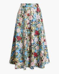 Alice + Olivia Alice OliviaEarla Midirock aus Kunstleder mit floralem Print Blau