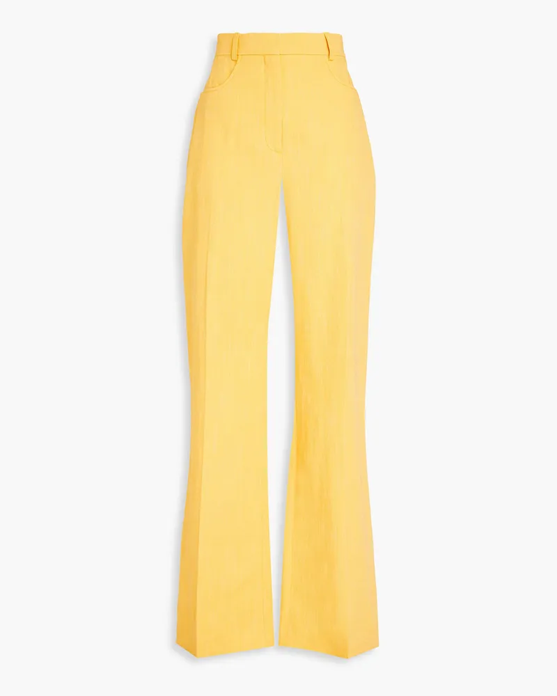 Jacquemus Le Pantalon Schlaghose aus Canvas aus einer Leinenmischung Gelb