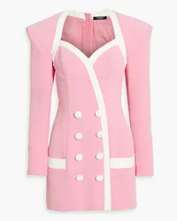 Balmain Zweifarbiges Minikleid aus Crêpe Pink