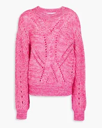 IRO Melierter Lochstrickpullover Pink