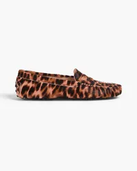 TOD'S Loafers aus Kalbshaar mit Leopardenprint Pink