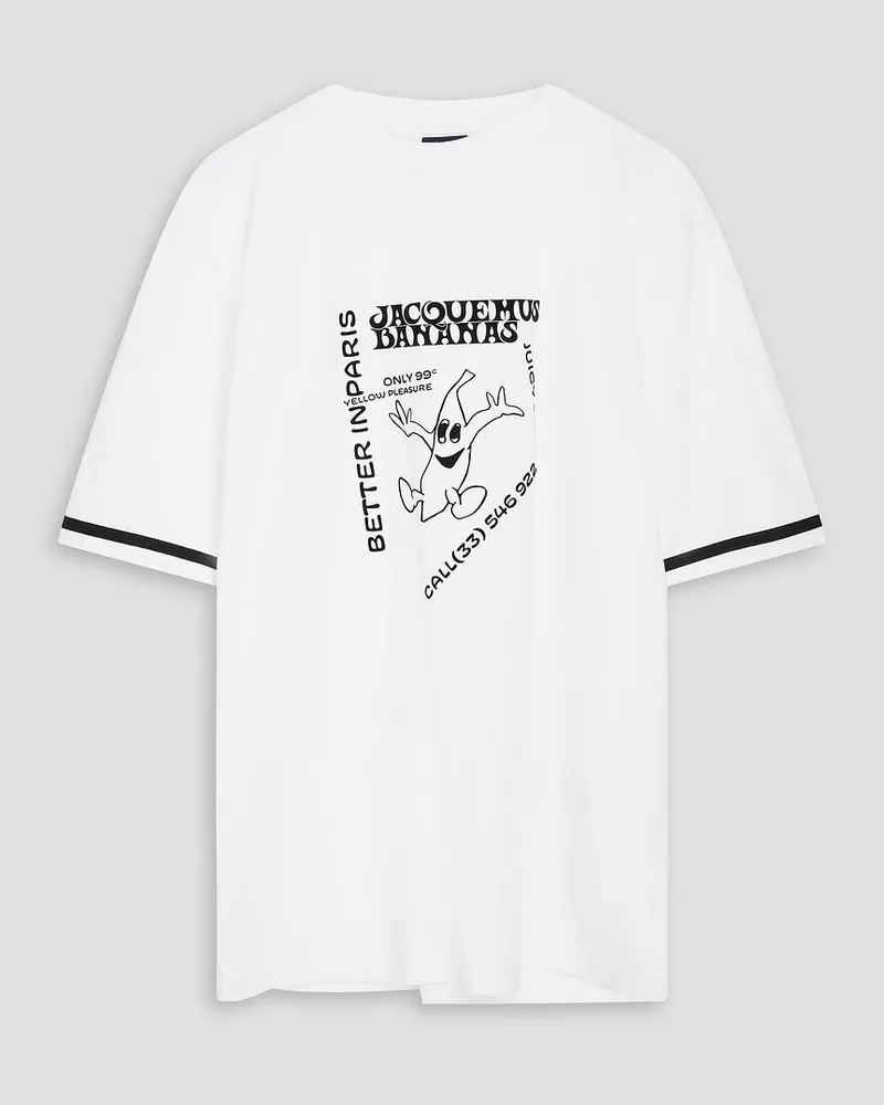 Jacquemus T-Shirt aus beflocktem Baumwoll-Jersey Weiß