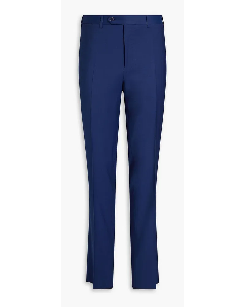 Canali Hose aus Woll-Twill Blau