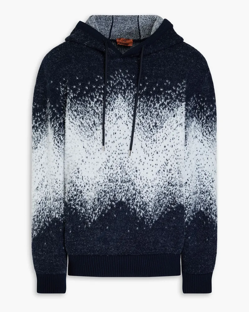 Missoni Hoodie aus Jacquard-Strick aus einer Wollmischung Blau